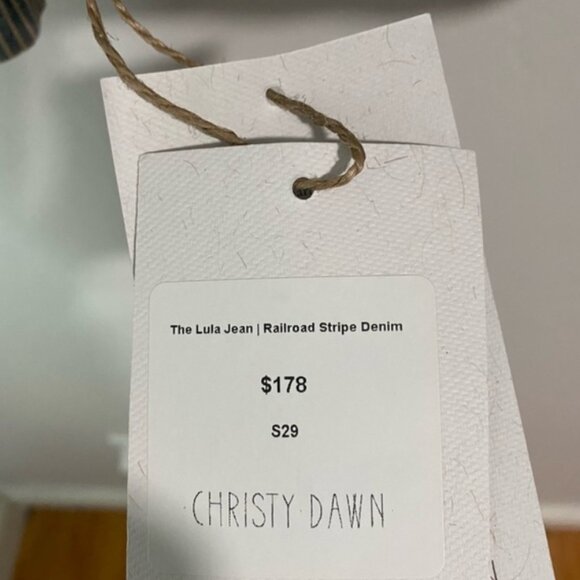 CHRISTY DAWN The Lula Jean High Rise Cropped Railroad Stripe Denim 29 NWT - Picture 4 of 5